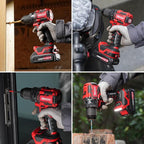 20V MAX Cordless Drill Driver Kit, 70Nm High Torque, LED Light, 26 Piece Accessory Set, 2 Batteries and Fast Charger for Wood Metal Drilling