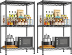DurayLoly 3 Tier Metal Wire Storage Shelves,Adjustable Small Wire Shelving Unit,Utility Storage Rack for Kitchen,Bedroom,Laundry Room,Pantry & Office,17.7”Wx11.8”Dx35.4”H,Black,2pc