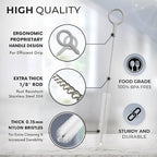 Heavy Duty Cleaning Brushes Set of 4 - Extra Long Straw Cleaners for Metal and Plastic Reusable Drinking Straws, to Clean Small Spaces, Sippy Cups, Water Bottles - Sturdy Hard Brush Bristles
