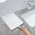 All-Purpose Stainless Steel Shower Squeegee for Shower Glass Door with Adhesive Hook, Bathroom Cleaner Tool Household Window Mirror Squeegee for Glass Doors, Cleaning Tile Wall, Car, 10 inch, Silver