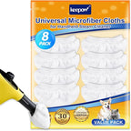 KEEPOW Universal Microfiber Cloths for Handheld Steam Cleaner Attachments Compatible with Bissell Steam Shot, McCulloch, Wagner, Comforday, PurSteam, Steamer Accessories Washable Rags, 8 Pack