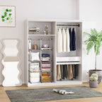 C&AHOME Wire Cube Storage, 8 - Cube Organizer Metal C Grids, Modular Shelves Units, Closet Organizer, Ideal for Home, Office, Living Room, 24.8" L x 12.4" W x 48.4" H, Silver Gray UWCS3008G