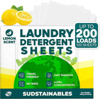 Fabric Softener Sheets for Washer bundle with Lemon 100 Strips Laundry Detergent Sheets