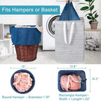 Polecasa Heavy Duty Large Mesh Laundry Bags with ID Tag and Locking Drawstring Closure - 2 Pack, 24 x 36 inches - Laundry Hamper Liner, Washable Laundry Bag for Travel, Sports, Dorms (Blue)