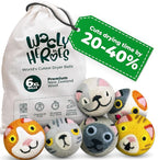No More Dryer Sheets! Reusable Wool Dryer Balls XL 6-Pack - Reduces Static, Cuts Dry Time, & Softens Naturally