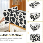 senya Large Storage Bins with Linen Collapsible Foldable Storage Cubes Fabric Closet Organizer Containers box with Flip-Top Lid for Home Bedroom Office 16.7 x 12.6 x 11.8in (Animal Skin Texture)