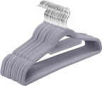 Utopia Home Premium Velvet Hangers 20 Pack - Non-Slip Clothes Hanger with Tie Bar - Grey Hangers with 360 Degree Rotatable Hook - Heavy Duty Coat Hanger