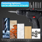 Jadeshay 12V Cordless Electric Drill, Rechargeable Lithium Drill with 3 Batteries, 25 Torque Settings, LED Light, 450W Power Tool Kit for Home & DIY, Includes 24-Piece Accessories
