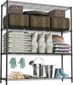 M MZG 2400LBS 47.3" W Stand Shelf Wire Rust-Proof Outdoor Storage Shelving 4-Tier Utility Shelving Unit for Garden Home,Kitchen,Office Dark Grey 17.7" D x 47.3" W x 59.4" H