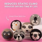 6-Pack XL Organic Wool Dryer Balls - 100% New Zealand Wool, Reuse for 1000 Loads, Fair Trade, Handmade in Nepal, Dryer Balls Laundry Reusable, Critters Dryer Ball Set, Mesh Laundry Bag