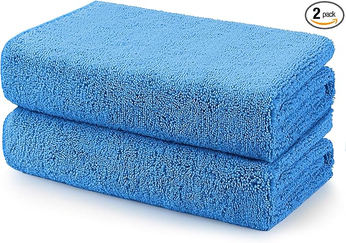 HOMEXCEL Car Drying Towels, 2 Pack Professional Microfiber Towels for Cars, Scratch-Free, Highly Absorbent Drying Towel for Cars, SUVs, RVs, Trucks, and Boats, 31 x 24 inch, Blue
