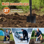 Shovel, Garden Shovels for Digging, 31” Small Spade Square Shovel with D-Handle Portable，Suitable for Car Snow Removal Trenching Kids Sand Beach Shovel Camping Gardening