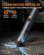 OXILAM Car Vacuum Portable - Handheld Vacuum Cordless 14000PA High Power, Blow & Suction 2 in 1, Up to 30 Mins Runtime, Cordless Vacuum Cleaner for Home, Pet, Car, Office (Black)