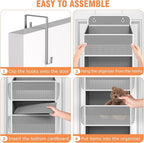 WISELIFE Over The Door Organizer - 5 Shelves Large Capacity Hanging Bedroom Storage Solution with Side Pockets for Dorm Bathroom Pantry Nursery and Baby Essentials Holds up to 40 Lbs (Grey)