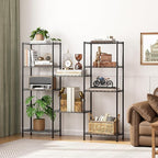 HOMEFORT 5-Shelving Unit, Adjustable Wire Shelving, Metal Wire Shelf Rack Organizer for Kitchen, Pantry, Closet, Bathroom, Laundry, Black,21" W x 11" D x 59" H