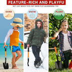 28-Inch Mini Garden Shovel, Kids Small Shovel, Fiberglass Handle with D-Grip & Alloy Steel Head for Car Emergency Kit, Beach, Planting & Light Duty Digging