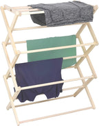 Pennsylvania Woodworks Premium American Maple Clothes Drying Rack - Handcrafted in Pennsylvania - Solid Wood Construction, Collapsible, Eco-Friendly Laundry Solution (Medium)