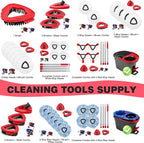 Mop Replacement Heads 2 Pcs & 1 Scrub Brush Combo for Ocedar Easywring 1-Tank System,Microfiber Spin Mop Replacement Head,Machine Washable for Bathroom,Kitchen,Tub and Tile Cleaning