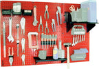 Wall Control 30-WRK-400RB Standard Workbench Metal Pegboard Tool Organizer,Red/Black