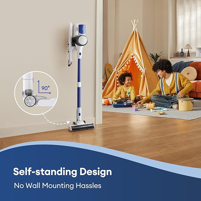 Ultenic U10 Ultra Cordless Stick Vacuum Cleaner, 500W Motor, 45KPa Suction, Max 40mins Runtime, Anti-Tangle Brush, 1L Dustbin Capacity, Stick Vacuum for Home, Pet Hair, Hardwood Floors, and Carpets