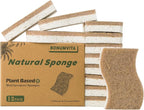 Natural Kitchen Sponge,12 Pack Kitchen Dish Sponge with Coconut Fiber and Compostable Cellulose, Natural Household Cleaning Sponge for Dishes,Pots,Sinks