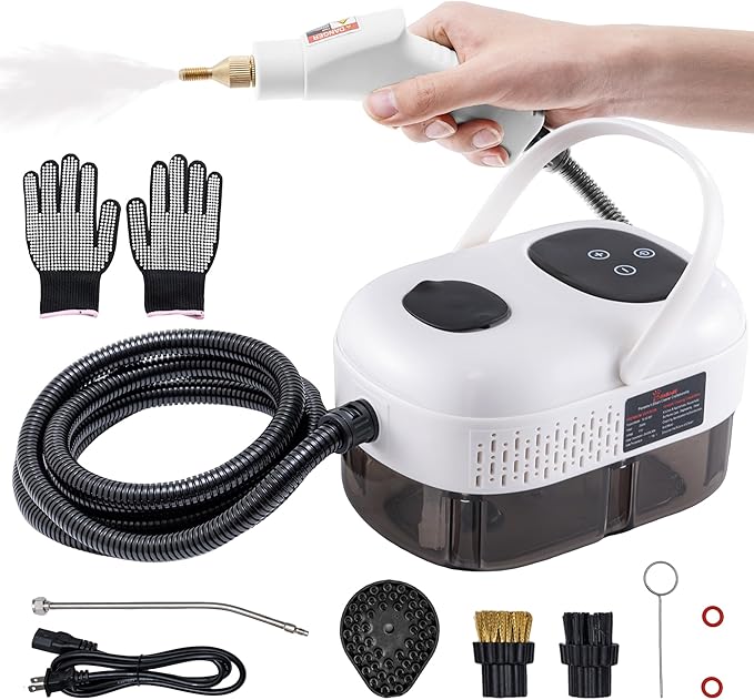 Handheld Steam Cleaner,Steam Cleaner with Smart Touch Screen, High Pressure Steamer,15sec Heat-up Deep Cleaning Steamer(White), for Kitchen,Bathroom,Furniture,Car,Grout,Tile and More