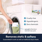Unscented Breeze Scented Organic Laundry Dryer Sheets - Natural Non toxic dryer sheets infused with Essential Oils - No Harsh Chemicals, Biodegradable, Hypoallergenic - USA Based