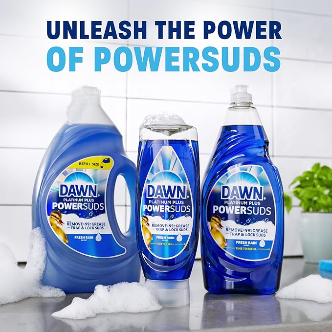 Dawn Platinum Plus PowerSuds Liquid Dish Soap, 51.5 oz. Refill