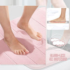 Yimobra Large Bath Mat 36"x24", Super Soft Quick Dry Memory Foam Bathroom Rug, Water Absorbent, Non Slip Backing Machine Washable for Tub Shower, Thick Comfort Support, Pink