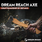 Dream Reach Hatchet Axe with Sheath Wood Hatchet Carbon Steel Heat Treated Bushcraft Hatchet - 14" Hand Forged Camping Axe for Chopping Wood, Garden