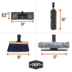 SWOPT 7-Piece Ultimate Indoor Kit — Includes 48” and 60” Wooden Handles, Dust Mop, Cotton Mop, Angle Broom, Flexible Duster, Window Squeegee, and Organizer — Everything You Need to Clean Indoors