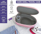 The Quilted Bear Mini Steam Iron - Lightweight Mini Travel Iron for Effortless Quilting & Wrinkle-Free Clothes with Hard Shell Case - Travel Steamer Craft Press for Clothes & Crafts (Pink)