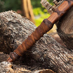 Handmade Viking Axe for Camping & Outdoor | High Carbon Steel with Ash Wood Handle & Origional Leather Sheath | Viking Gift for Men Prop Tools