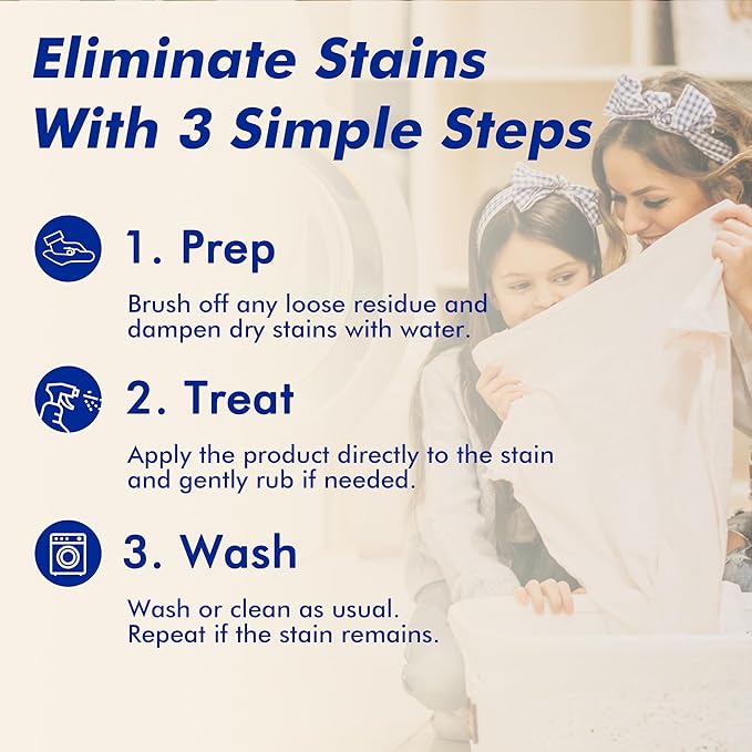 Stain Remover Spray | Gentle Yet Effective for Baby Stains | Non-Toxic, Clean Ingredients, No Added Fragrance | Laundry Spot Cleaner for Clothes & Bedding (16 Fl Oz, Pack of 2)