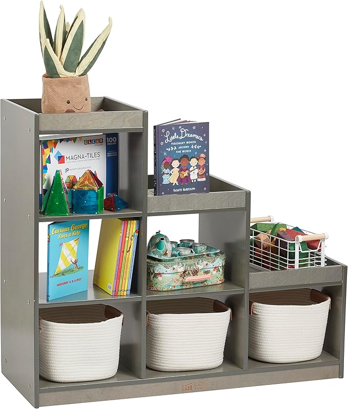 ECR4Kids 3-2-1 Cube Storage Cabinet, Display Shelf, Grey Wash