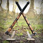 Pair of Ragnar Lothbrok Viking Axes – Hand-Forged High Carbon Steel Norse Bearded Axes Handcrafted Ash Wood Handles | Perfect Viking Gifts for Men | Antique Pair