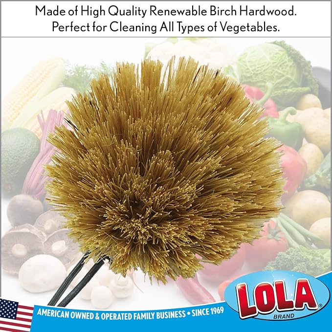 Lola Products Replacement Large Head for The Original Tampico Vegetable & Dish Brush, 3" Head, Made from Sustainable Birch Wood, 3 Pack