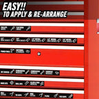 Toolbox Organization Magnetic Labels-80 Large Tool Chest Organizer Labels-Strong Magnets-Fits All Brands of Steel Tool Box Drawers(Black 3.125x1.0 in)