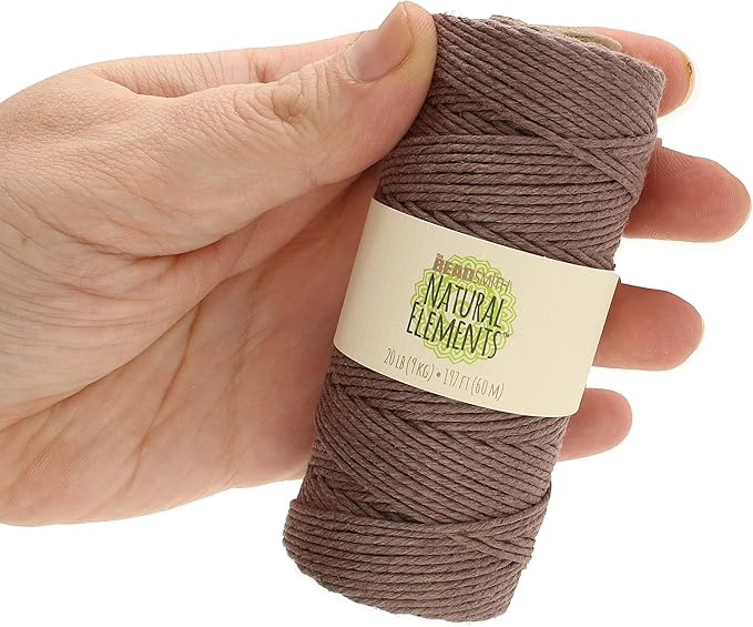 The Beadsmith 100% Hemp Cord – Brown Color – 2mm, 197 Foot Spool, 20LB Test Strength – Twine for Jewelry Making, Macrame, Paper Crafts, Gardening, Scrapbooking, Home Décor, DIY String Art & More