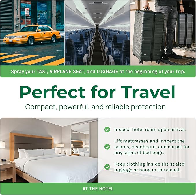 Hygea Natural Extra Strength Bed Bug & Mite Natural Travel Spray,TSA Approved Size, Child & Pet-Friendly, Stain & Odor Free, for Hotel, Suitcase, Backpack, Shoes, 66% Stronger Natural Formula(3oz)