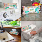 3 Packs Surface Cleaning Wipes, Thick & Large Dispose, All-Purpose Cleaner for Bathroom, Kitchen, Office, 300 Count Soft Flow, Biodegradable, White Soap Scent