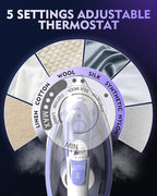 Cordless Iron for Clothes, 1550W 2-In-1 Cordless/Corded Steam Iron Rapid Heating, Ceramic Soleplate, 3-Way Auto-Off, Self-Cleaning, 12.85oz Water Tank Ironing Clothes for Home, Purple