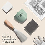 soto Large Hole Repair (Up to 4"), White Spackle, 7-Piece Kit (No. 06 Gesso White) - High Strength Hole Repair Kit for use on: Walls, Drywall, Ceiling, Furniture, Cabinets