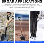 ID 1.26" Black Shovel D-Shaped Grip Handle,PVC Shovel D Straight Grip Handle,Plastic Spade Replacement Snow Removal Garden Accessorie Backyard Digging,7.09×3.74-in(H*T)