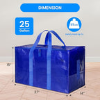 Simple Deluxe 12 Pack Moving Bags, Heavy Duty Storage Totes with Lids, Sturdy Handles& Zipper, Moving Boxes Alternative, Extra Large, for Clothes Packing, Moving Supplies, Blue