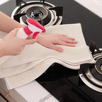 Homaxy 100% Cotton Oversized Waffle Weave Kitchen Dish Towels, Ultra Soft Absorbent Quick Drying Cleaning Towel, 20 x 28 Inches, 4-Pack, Beige