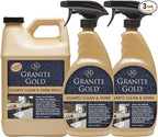 Granite Gold Quartz Clean & Shine Streak-Free Cleaner Deeps Cleans and Polishes All Quartz Surfaces Including Silestone, LG, and More, 64 Fluid Ounces and 2 x 24 Fluid Ounces