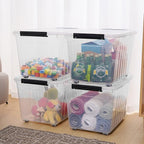 Citylife 82 QT Clear Plastic Storage Bins with Lids Stackable and Nestable Storage Boxes with Lids Large Plastic Storage Containers for Garage, Closet, Kitchen, 4 Packs