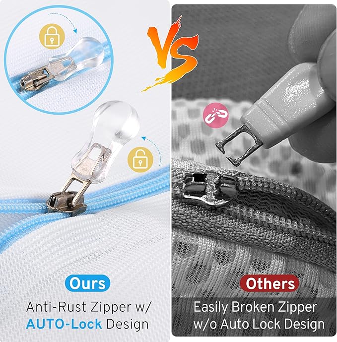 7 Pcs 7 Size Mesh Laundry Bags for Delicates with Premium Zipper, Lingerie Bags for Washing Delicates, Travel Storage Organize Bag, Clothing Washing Bags for Curtain, Blouse, Bra, Hosiery, Underwear