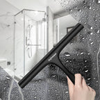 All-Purpose Shower Squeegee for Shower Glass Door with Adhesive Hook, Bathroom Cleaner Tool Household Squeegee,10 inch, Black